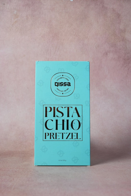 QISSA PREMIUM BELGIUM PISTACHIO PRETZEL BAR 80g
